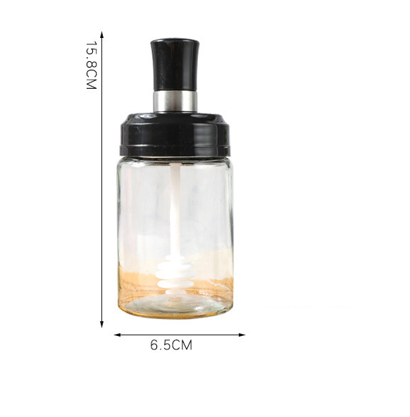 Spoon Cover Integrated Moisture-Proof Seal Glass Seasoning Jar Spoons Oil Brushes Honey Sticks